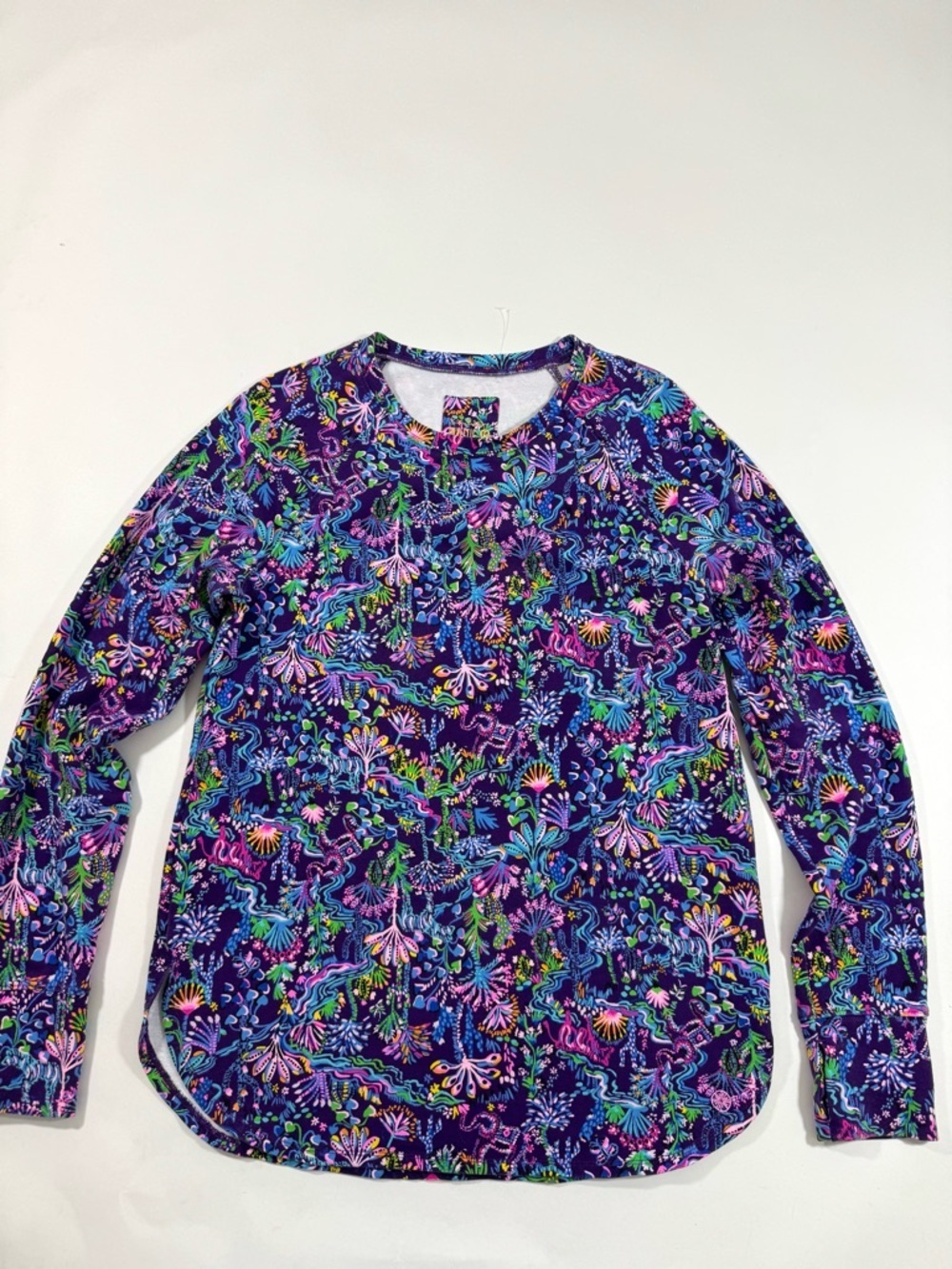 Lilly Pulitzer Blythe Pullover Shirt Purple Berry Colony Conga